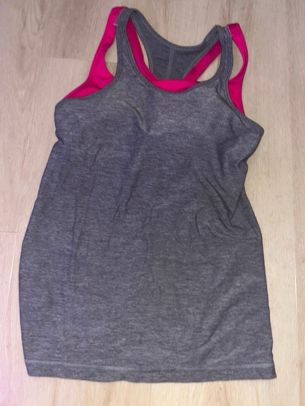 lululemon athletica Gray Tank with Pink Racerback